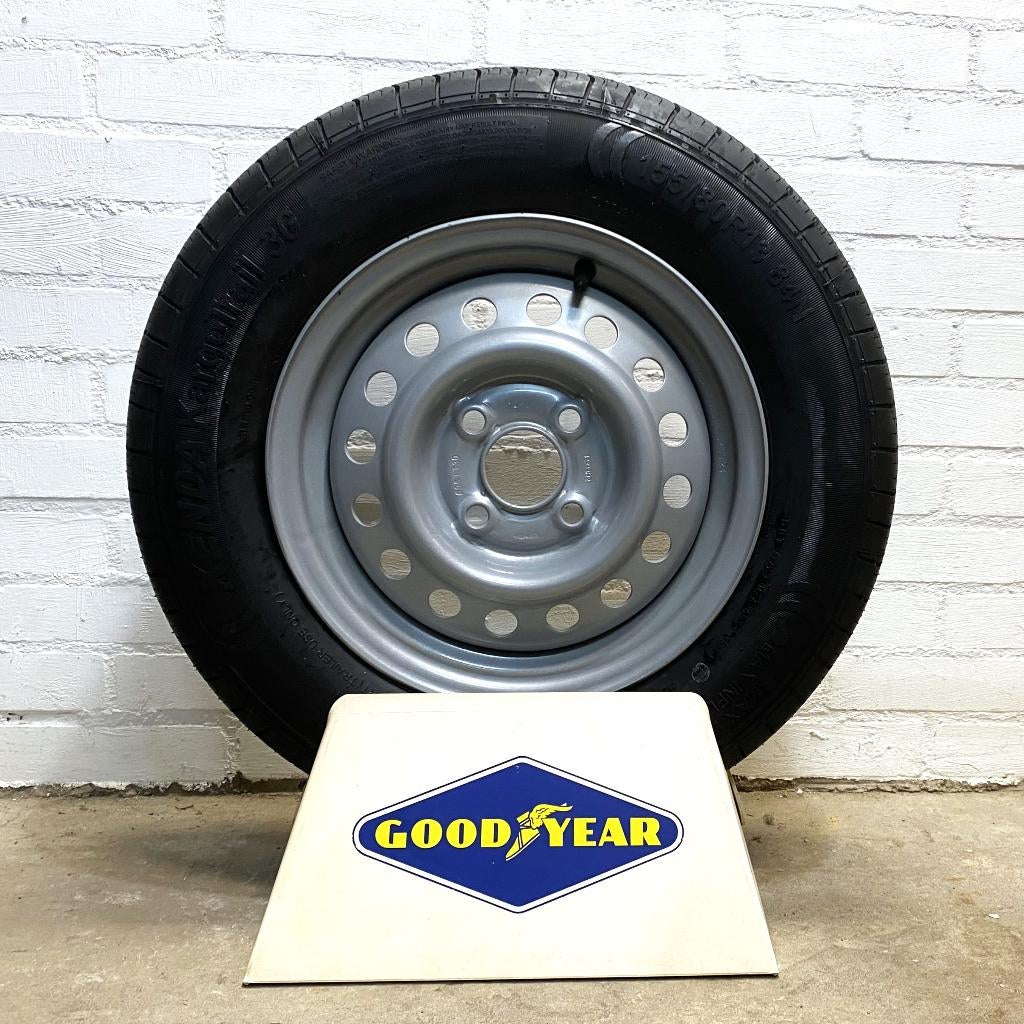 Goodyear tirestand, inclusief velg/band, Verzamelen, Reclamebord, Gebruikt, Good Year, .