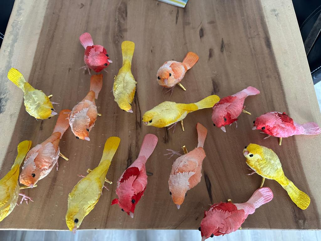 Kunst vogeltjes vsn zijde, Binnen, Overige typen, Overige materialen, Ophalen of Verzenden