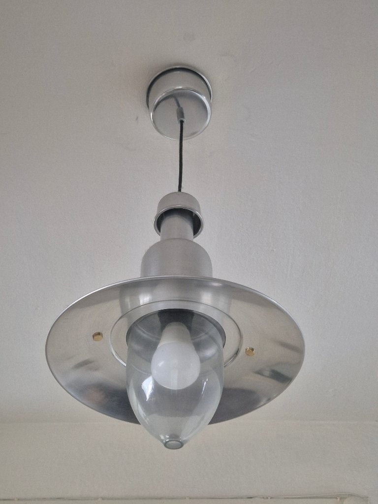 Hanglampen set van 2 IKEA industriële scheepslamp, Ophalen of Verzenden, Zo goed als nieuw, Glas, E27 (groot)
