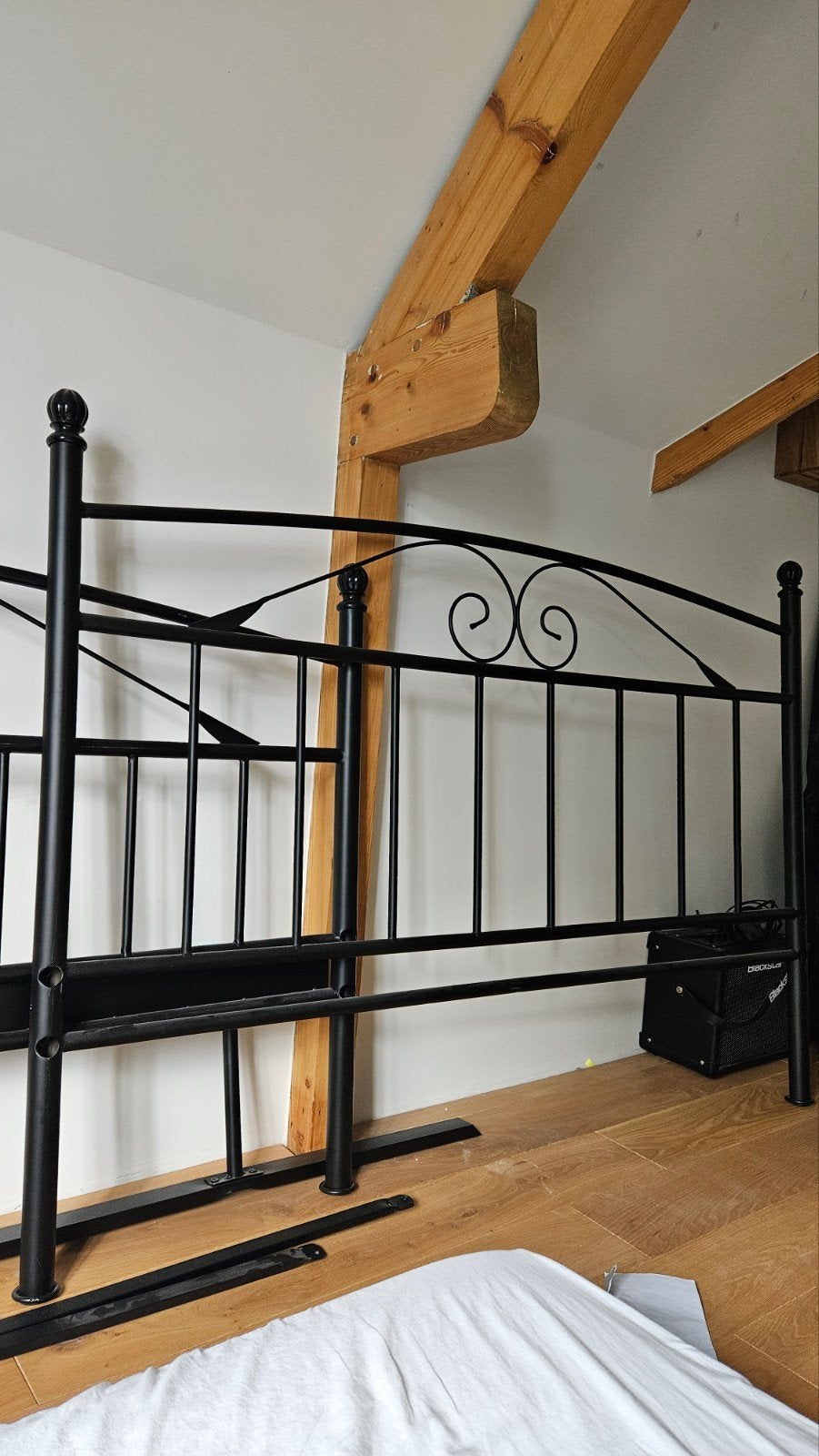 bed zwart frame 140x200, Ophalen, Zwart, Tweepersoons, 140 cm