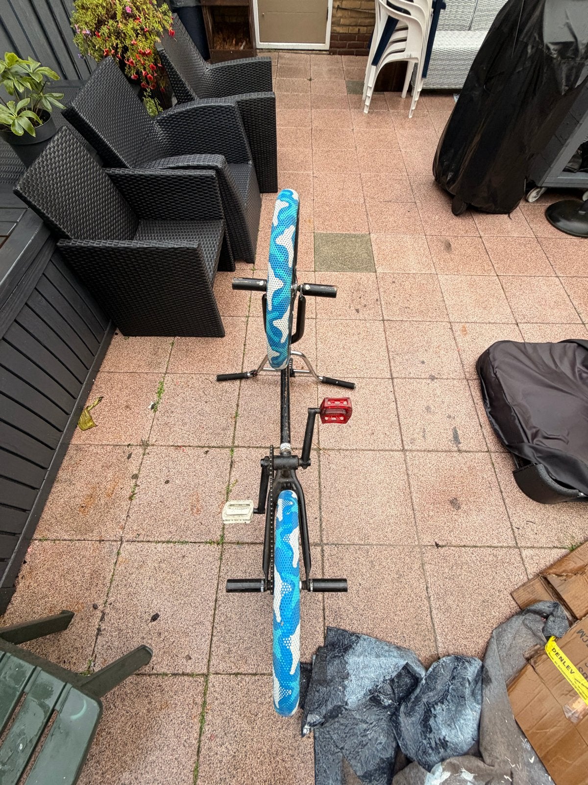 Wethepeople bmx met vans blauw en witte banden, Gebruikt, Staal, Velgrem, 20 tot 24 inch