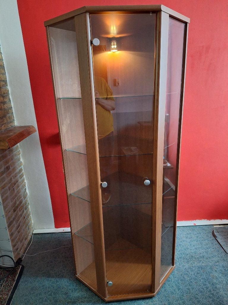 Vitrinekast met verlichting, Huis en Inrichting, Kasten | Vitrinekasten, Ophalen, 50 tot 100 cm, Glas, 150 tot 200 cm