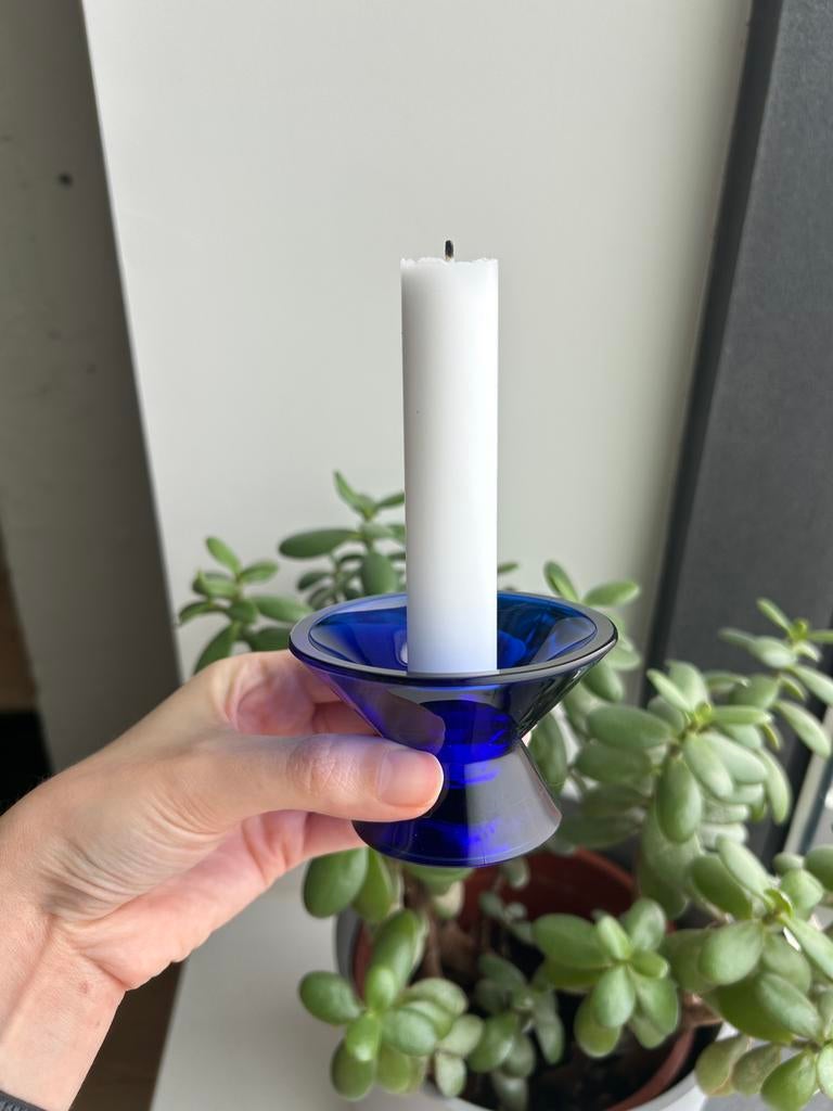 littala vintage blue Kartio candle holder, Overige materialen, Blauw, Ophalen of Verzenden, Zo goed als nieuw