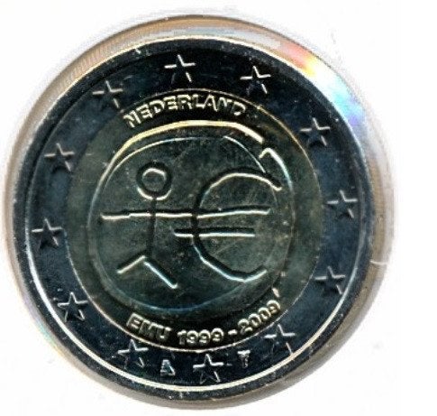 Nederland 2009 2 Euro 10 jaar EMU, Ophalen of Verzenden, Koningin Beatrix, Euro's