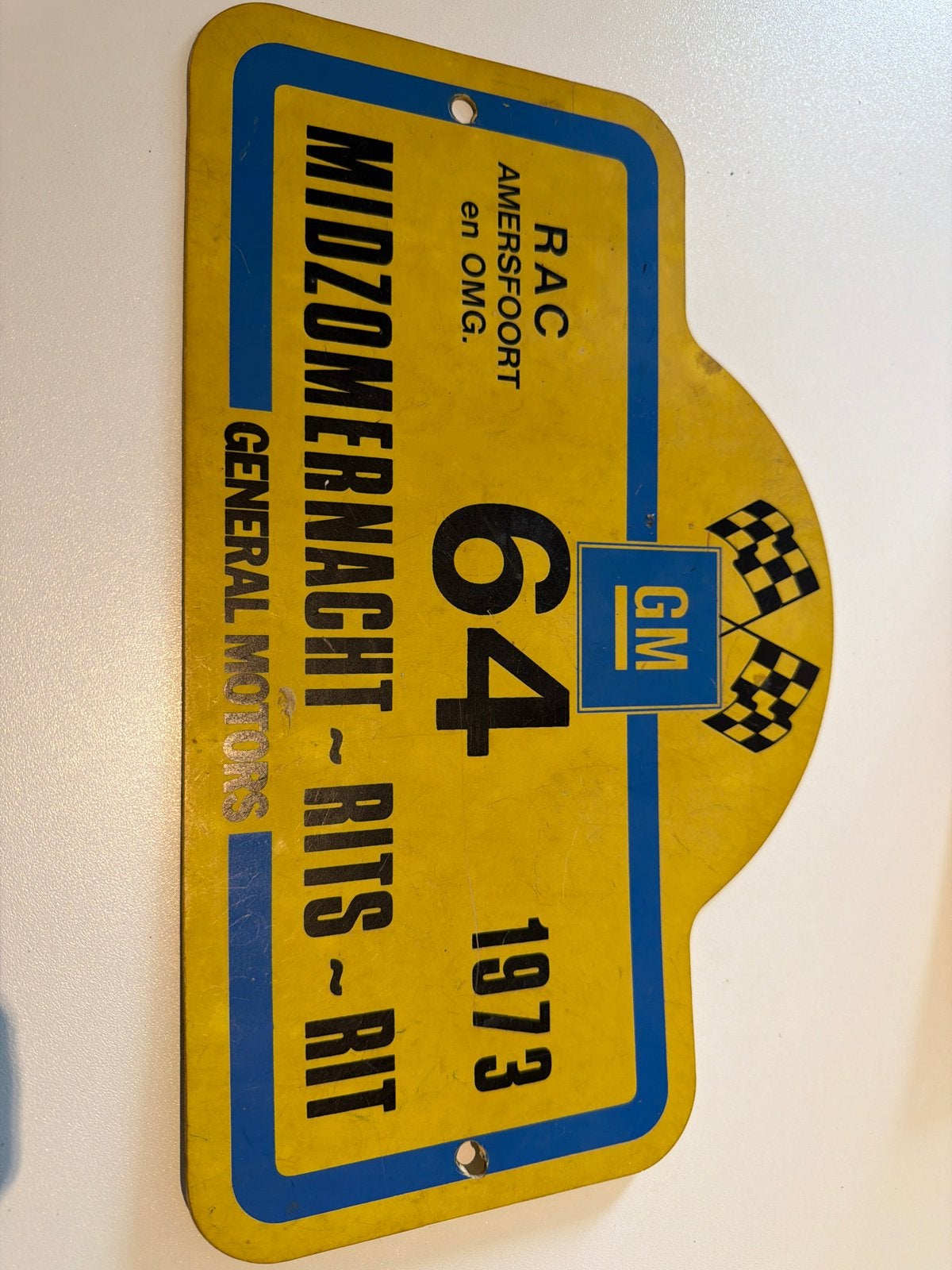 Vintage Rally Plaat RAC Amersfoort Midzomernachtrit 1973, Ophalen of Verzenden, Gebruikt, Auto's