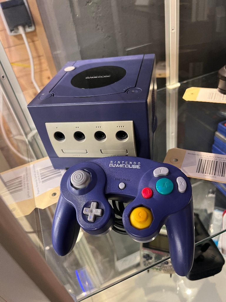 Paarse Nintendo GameCube compleet, Spelcomputers en Games, Ophalen of Verzenden, Gebruikt, Paars, Met 1 controller