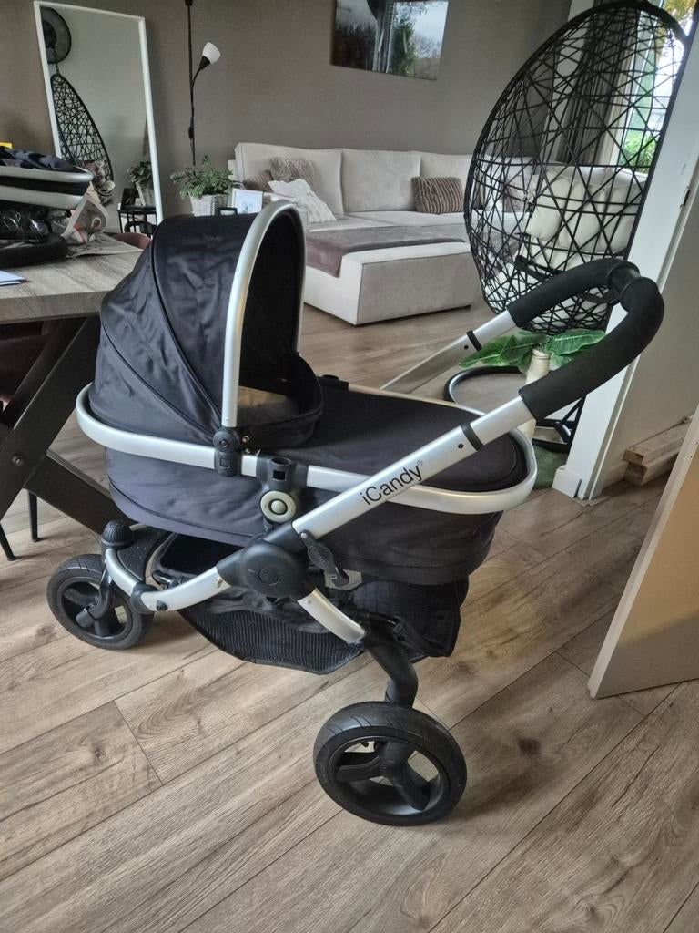 iCandy 2 in 1 kinderwagen + buggy zwart, Ophalen, Kinderwagen, Overige merken, Verstelbare duwstang