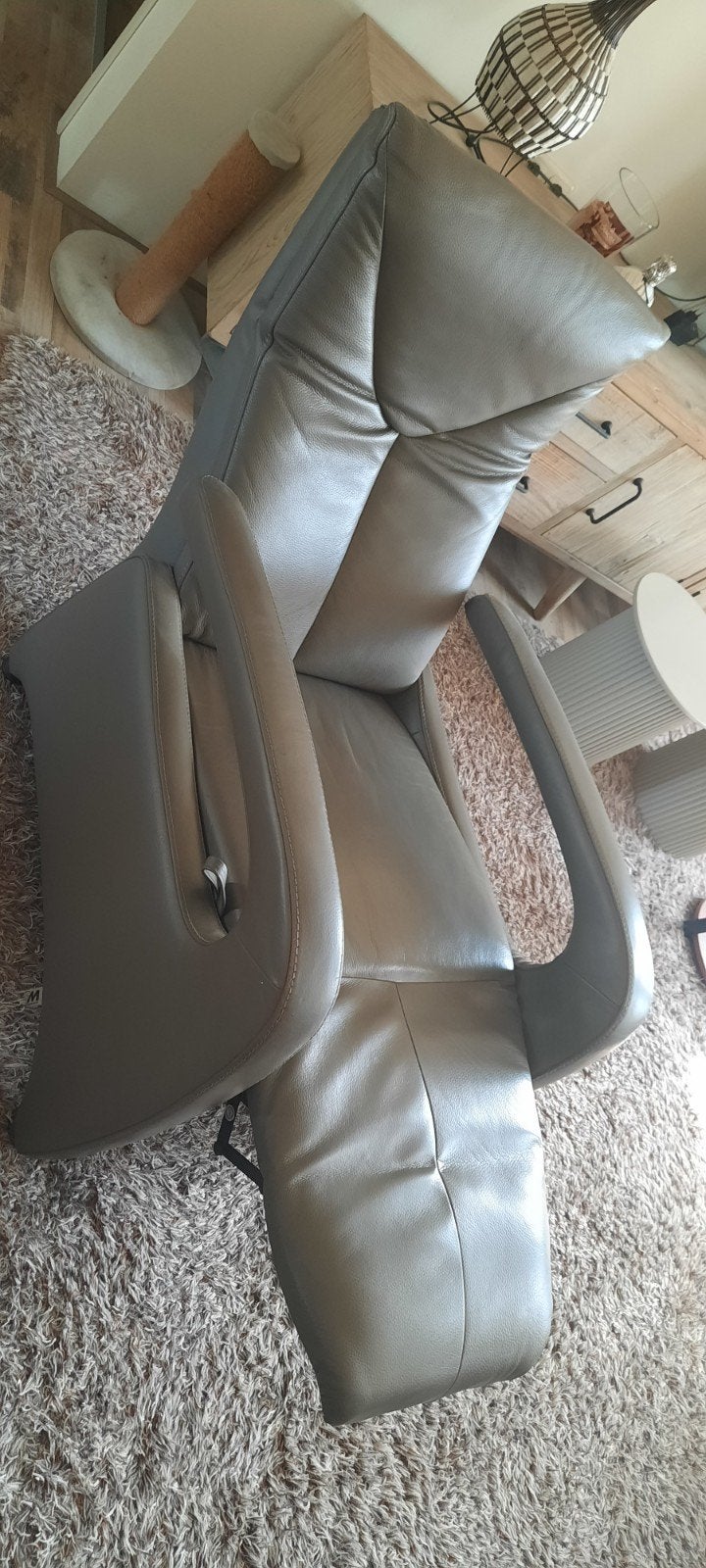 Montel Leren relaxfauteuil - Comfortabele fauteuil, Ophalen, Modern, Comfortabel, Gebruikt, 75 tot 100 cm