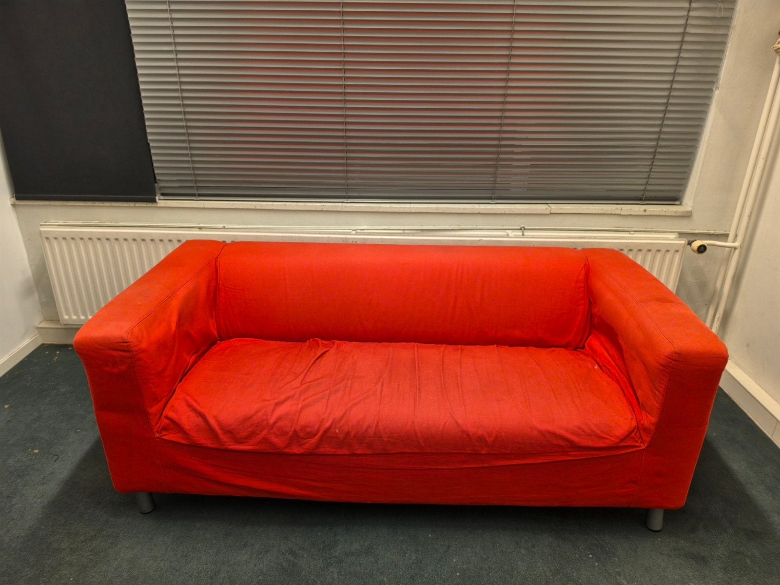 Rood/oranje Ikea Klippan tweezitsbank - Gebruikt, Ophalen, Gebruikt, 150 tot 200 cm, Tweepersoons