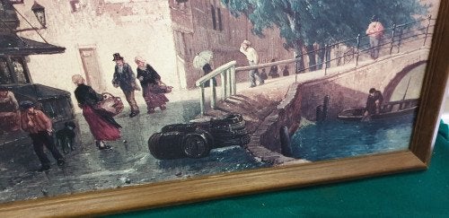 schilderij prent vintage dorps tafereel, Ophalen of Verzenden, 'T Olde Gre-j, Info@toldegrej.nl, Endepoelstraat 20f Didam