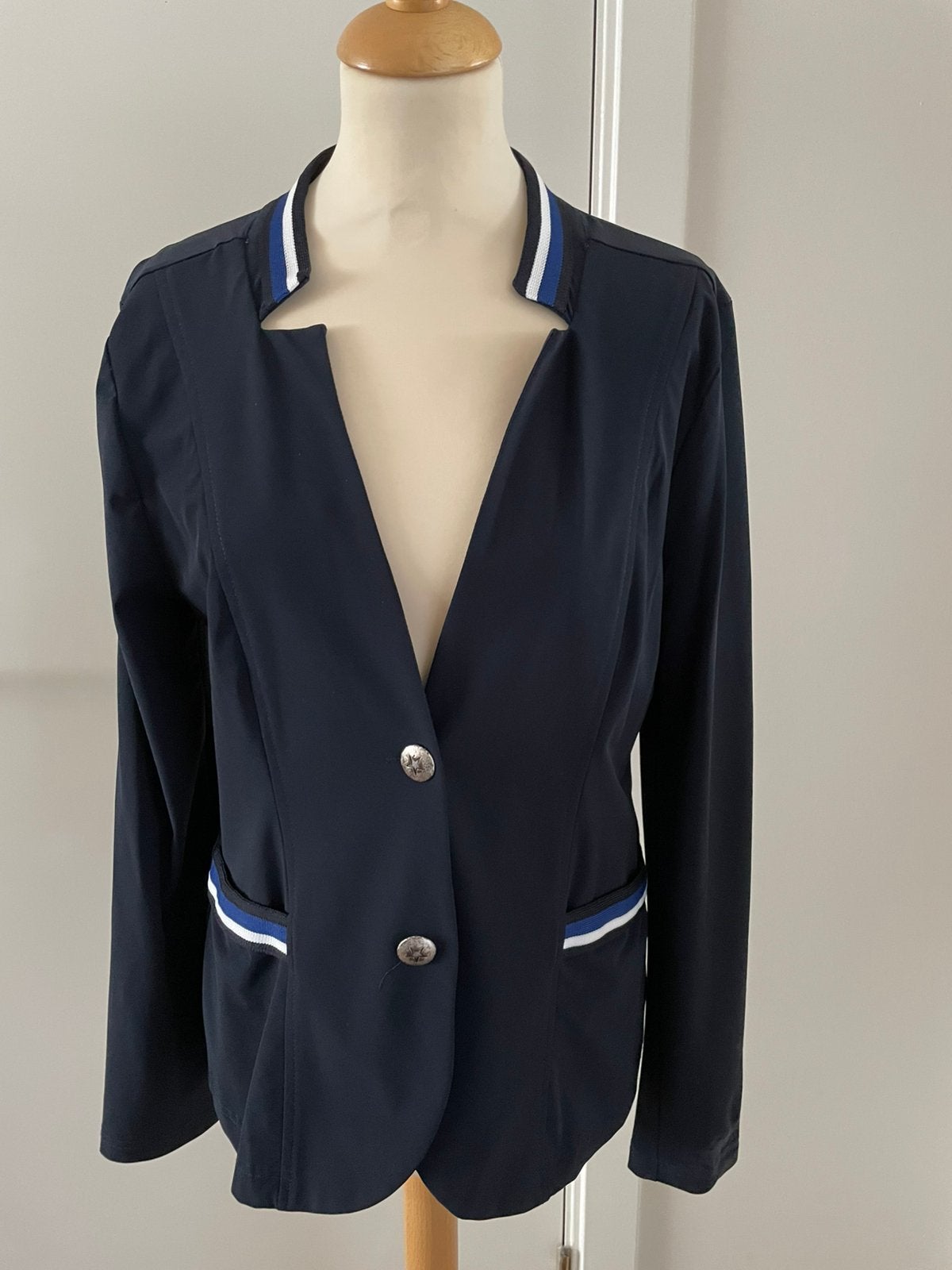 Helena Hart blazer jasje maat M 38 donkerblauw travelstof, Maat 38/40 (M), Blauw, Ophalen of Verzenden, Zo goed als nieuw