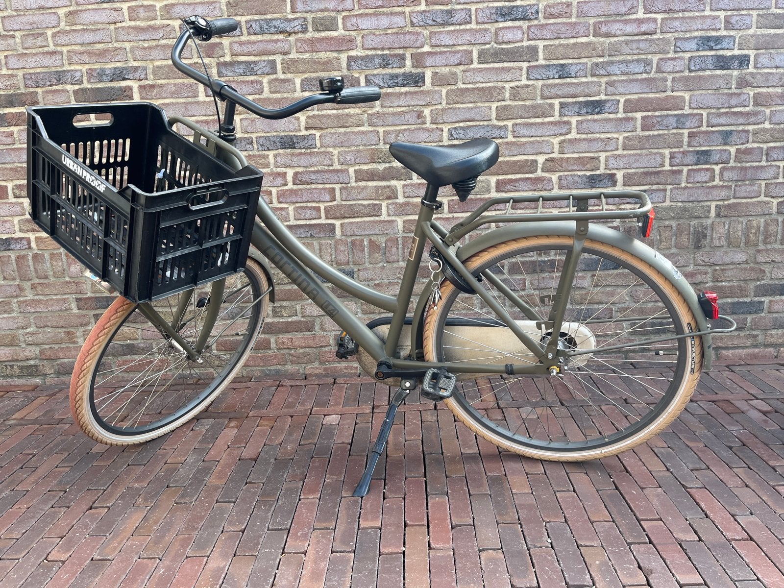 Stevige transportfiets met krat en versnellingen, Versnellingen, Ophalen, Overige merken, 53 tot 56 cm