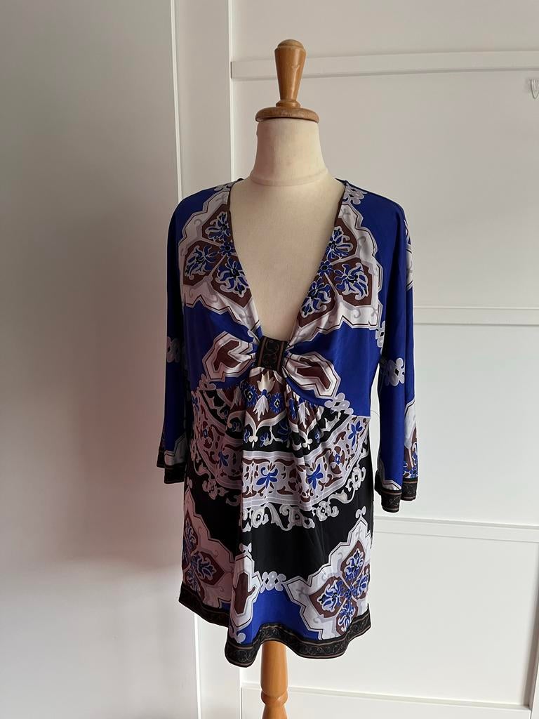Hale Bob Tuniek Maat L - Blauw met print, Ophalen of Verzenden, Zo goed als nieuw, Maat 42/44 (L), Blauw