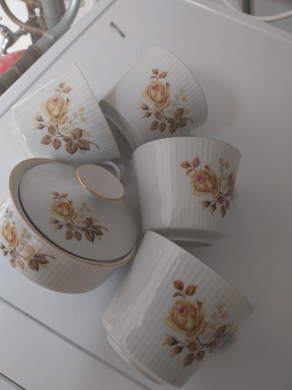 Compleet servies met gele roosjes Winterling, Ophalen, Gebruikt, Natuurlijk materiaal