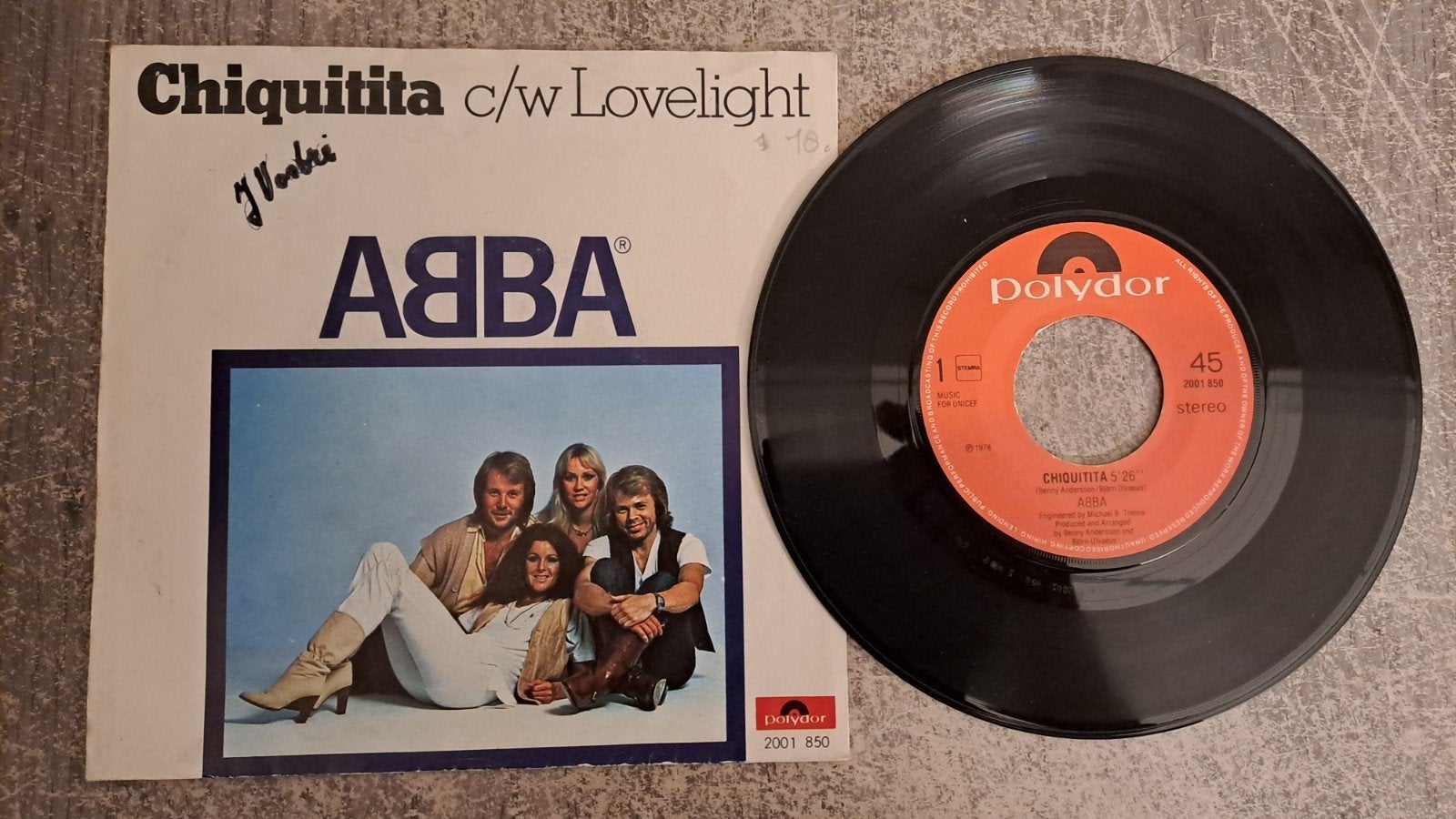abba  - chiquitita, Cd's en Dvd's, Gebruikt, 7 inch, Pop, Fotohoes
