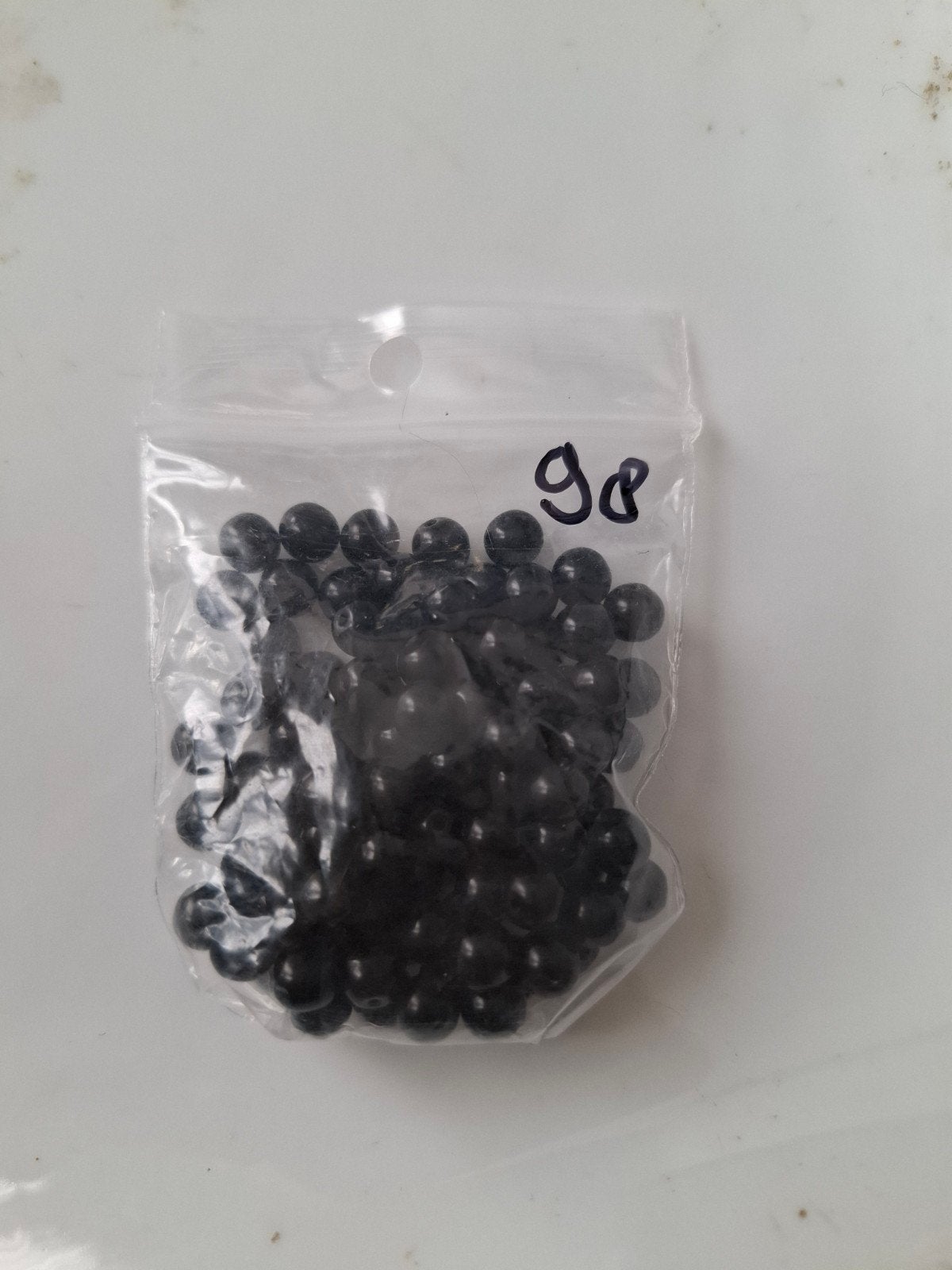 98 stuks 6 mm glaskralen zwart kralen partij, Kraal, -, -, Nieuw