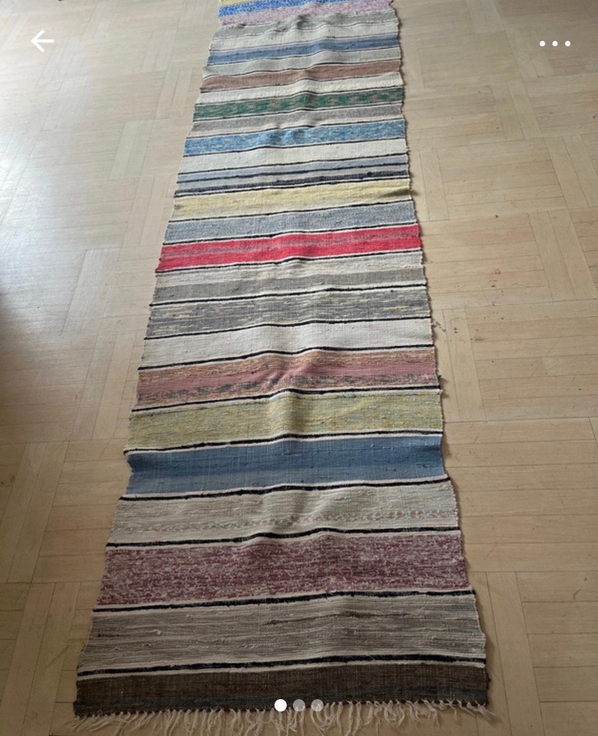 Gestreepte Vloerloper - 250x70 cm, Ophalen, Gebruikt, Wit, 50 tot 100 cm