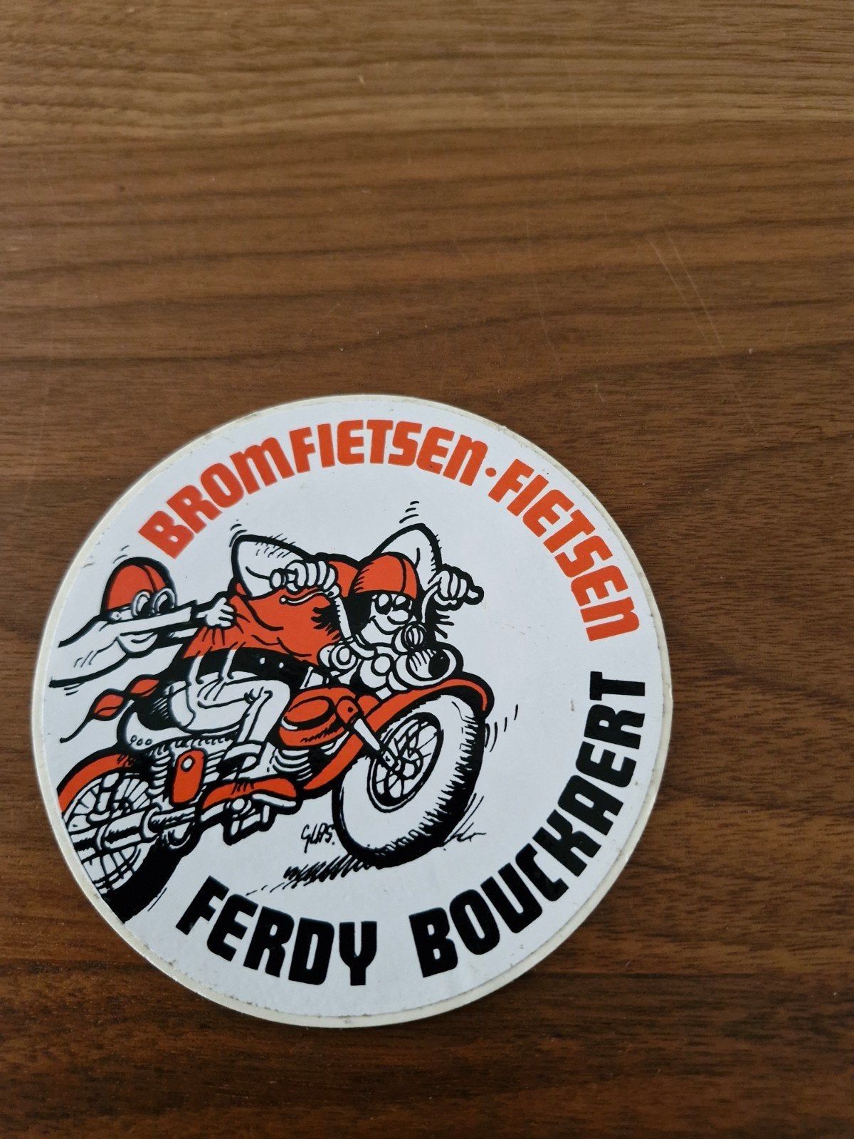 635 Vintage Ferdy Bouckaert Bromfietsen-Fietsen Sticker, Verzamelen, Ophalen of Verzenden, Zo goed als nieuw