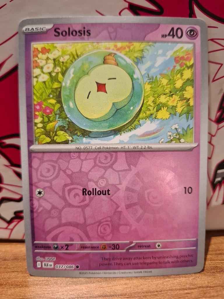 Pokemon Solosis BLK 037/086 reverse holo, Ophalen of Verzenden, Nieuw, Losse kaart