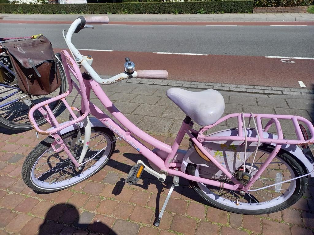 Roze kinderfiets, Ophalen, Gebruikt, 16 inch, Handrem