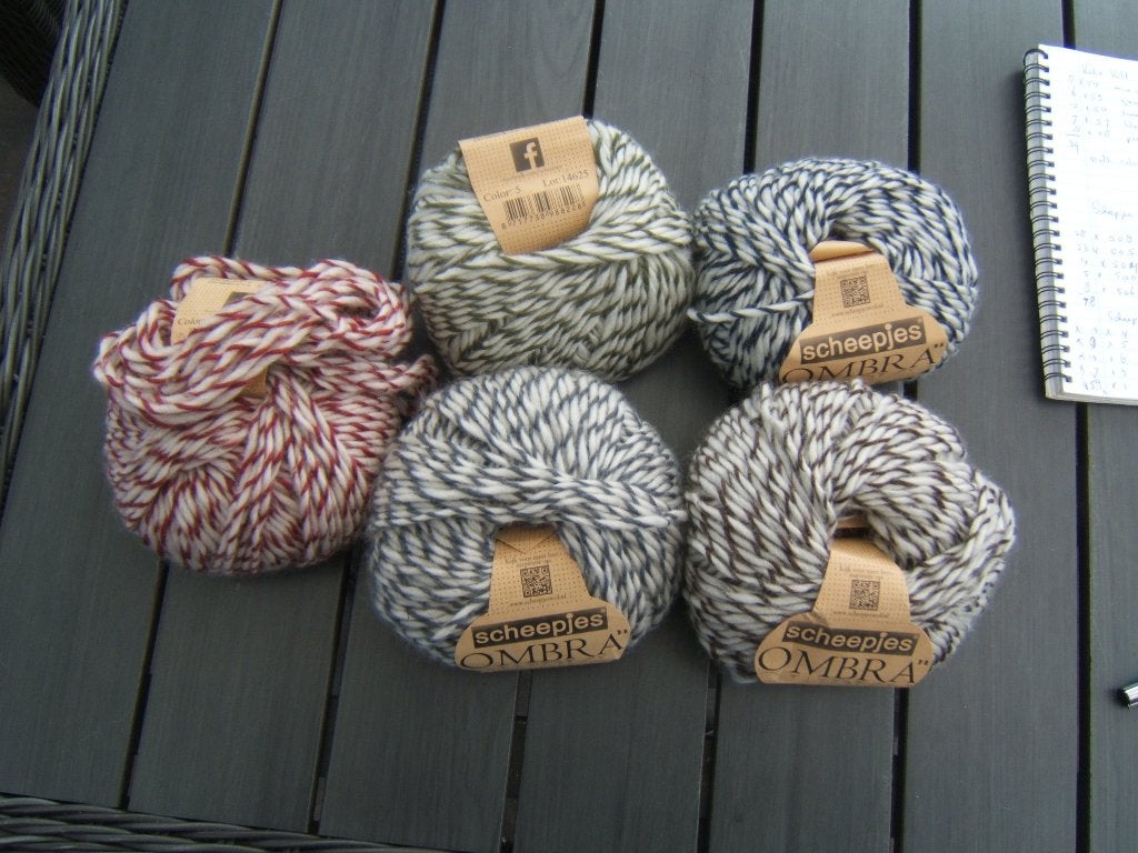 45 bollen breigaren van Scheepjes Ombra in 5 kleuren, Ophalen of Verzenden, Nieuw, Breien of Haken, Wol of Garen
