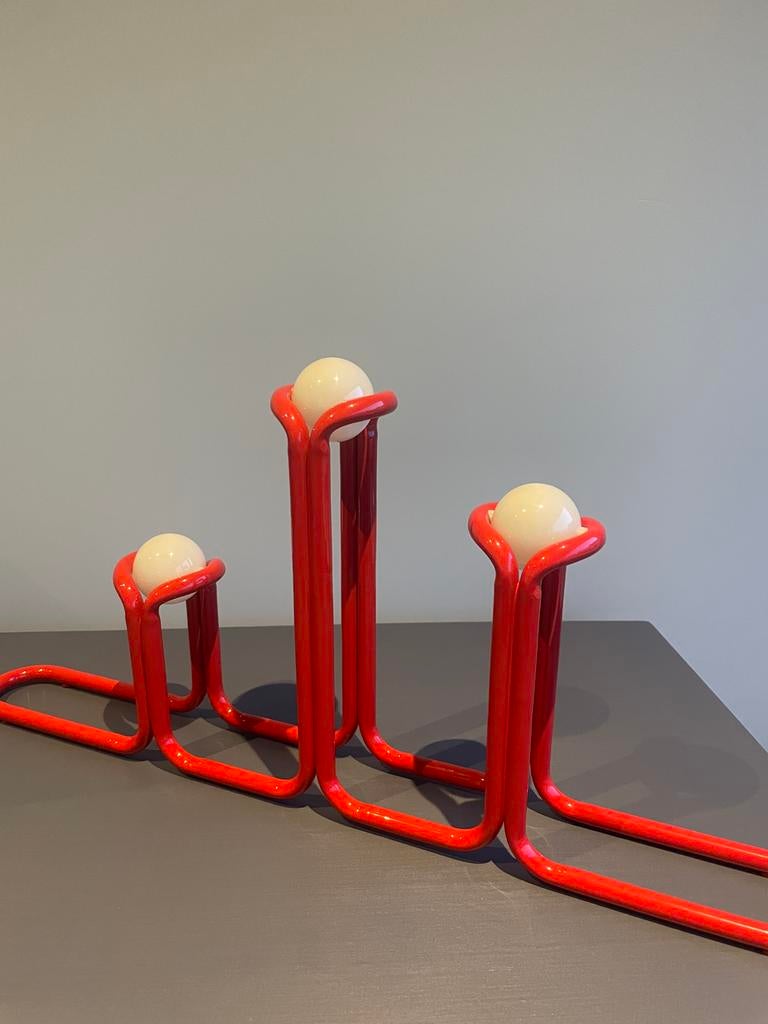 Tafellamp IKEA x Gustav Westman, rood, 3 bollen, Ophalen, Nieuw, Metaal, Minder dan 50 cm
