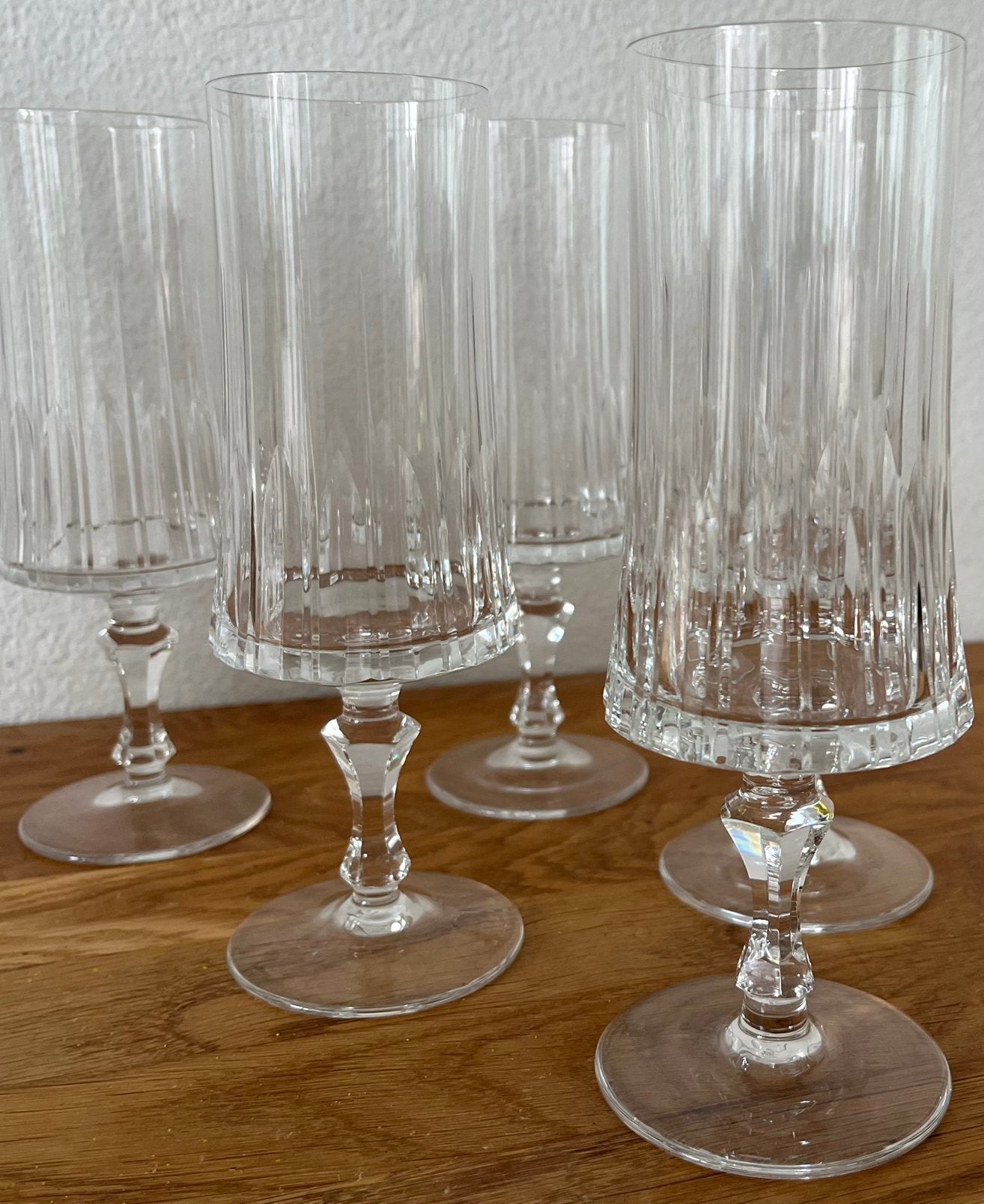 Vitage wijnglazen champagneglazen gegraveerd kristal, Ophalen of Verzenden