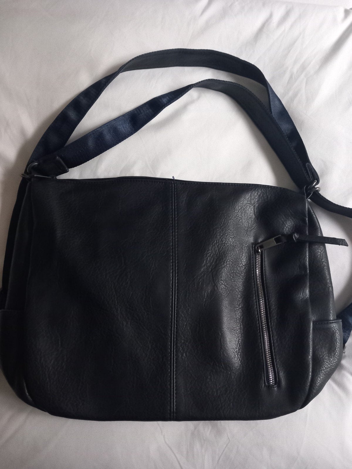 Blauwe mooie schoudertas ,30x40, Sieraden, Tassen en Uiterlijk, Ophalen of Verzenden, Zo goed als nieuw, Blauw