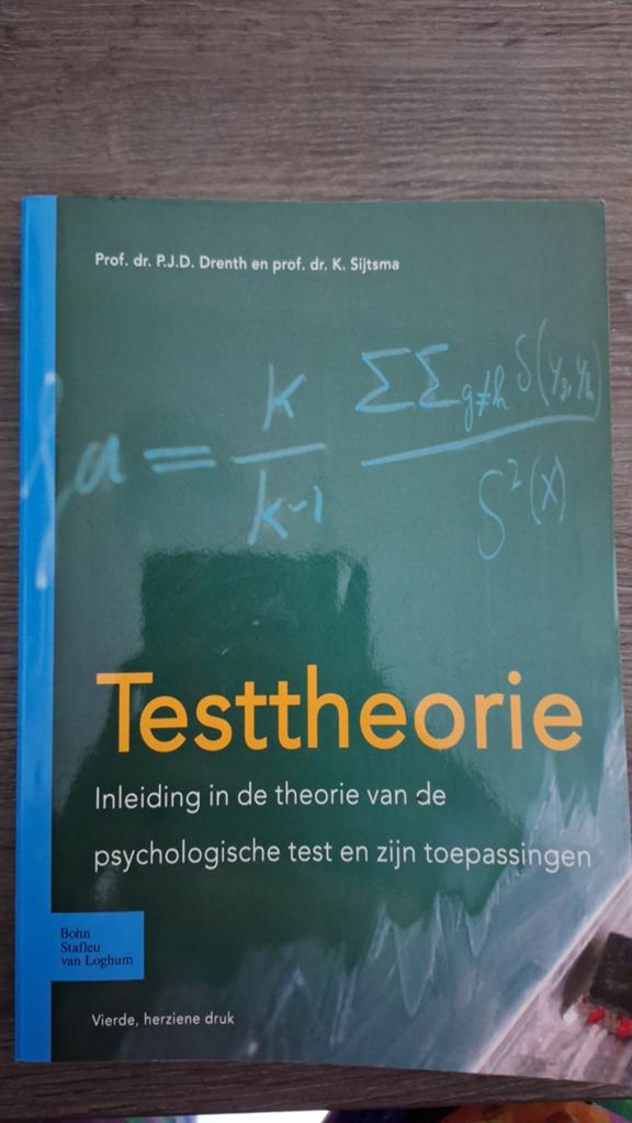 P.J.D. Drenth - Testtheorie, Boeken, Ophalen of Verzenden, Zo goed als nieuw, P.J.D. Drenth; K. Sijtsma