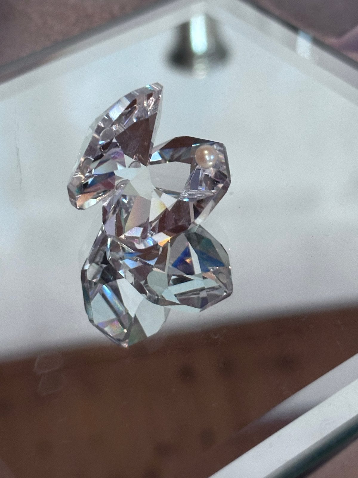 Swarovski Oester met Parel Kristal Figuurtje, Ophalen of Verzenden, Zo goed als nieuw, Figuurtje