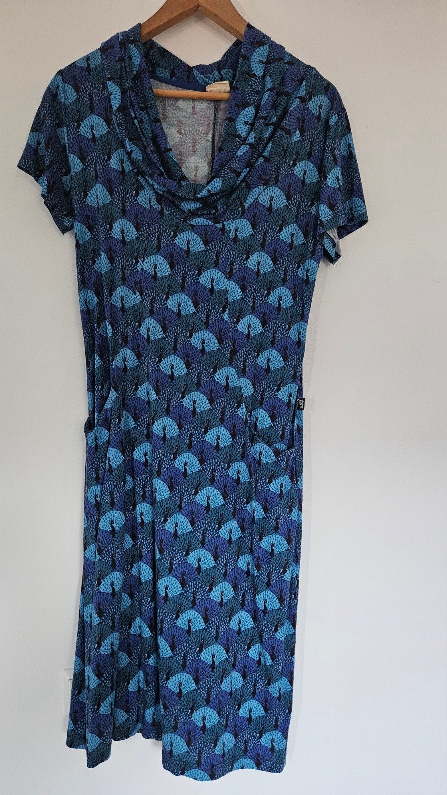 ATO Berlin jurk met pauwenprint, maat L, Blauw, Maat 42/44 (L), Ophalen of Verzenden, Zo goed als nieuw