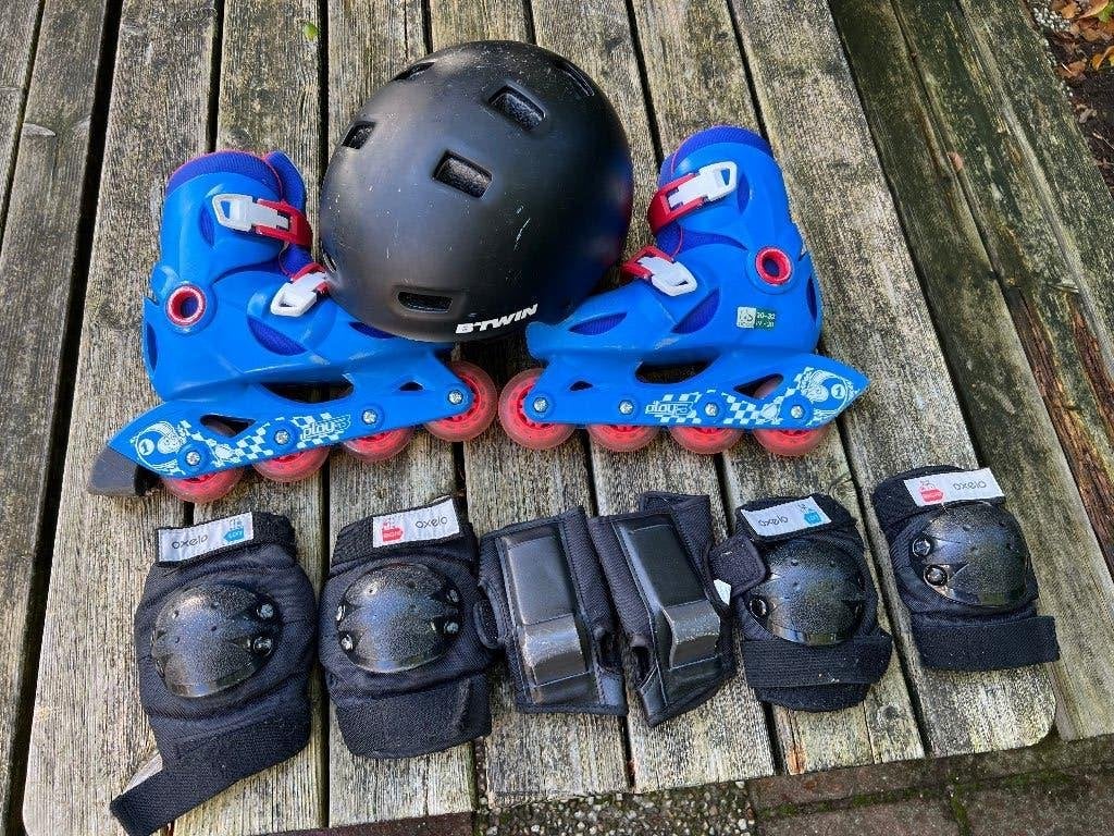 Inline skates Oxelo Play 3(maat 30-32), helm, bescherming, Kinderen, Inline skates 4 wielen, Ophalen, Overige merken
