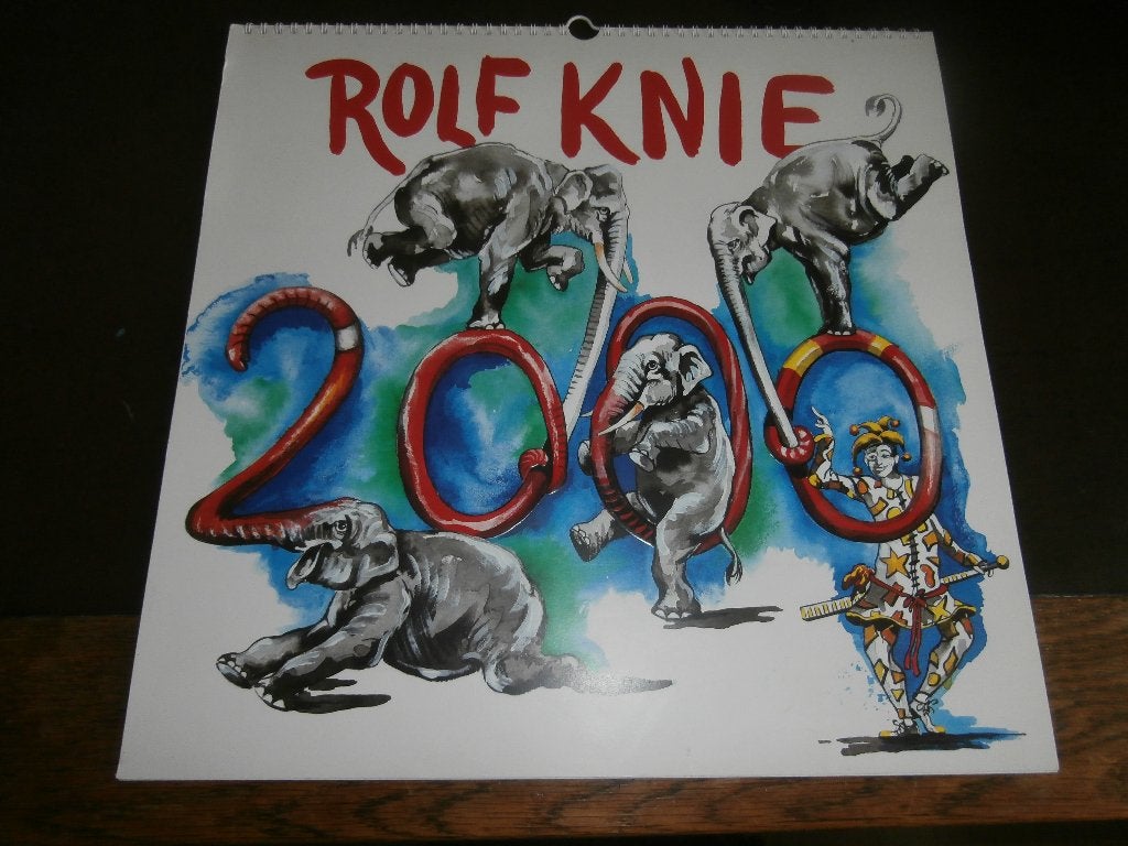 Circus/circuskalender van de Zwitserse kunstenaar Rolf Knie., Ophalen of Verzenden, Maandkalender, Zo goed als nieuw