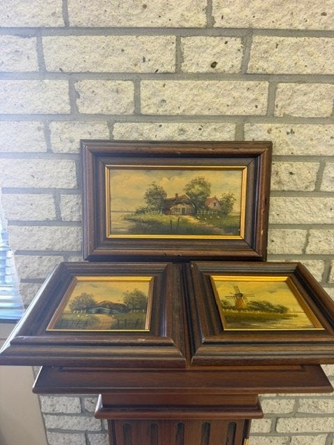 olieverfschilderijen van J. Verda, Ingelijst, Paneel, Verzenden, Landschap