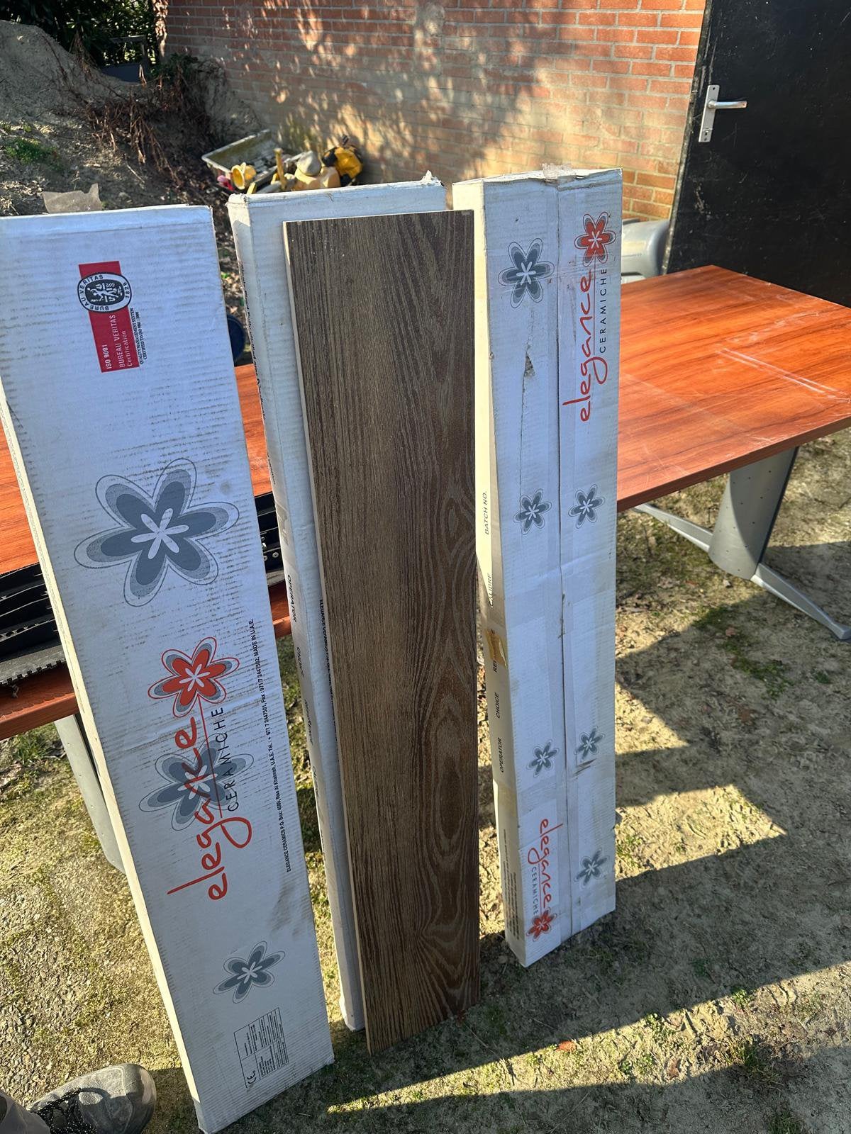 Tegels met hout motief, Tuin en Terras, Ophalen, Zo goed als nieuw, Balken