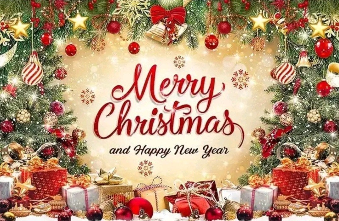 Kerst banner, kerstbanner, foto achtergrond 100x75, Ophalen of Verzenden, Nieuw