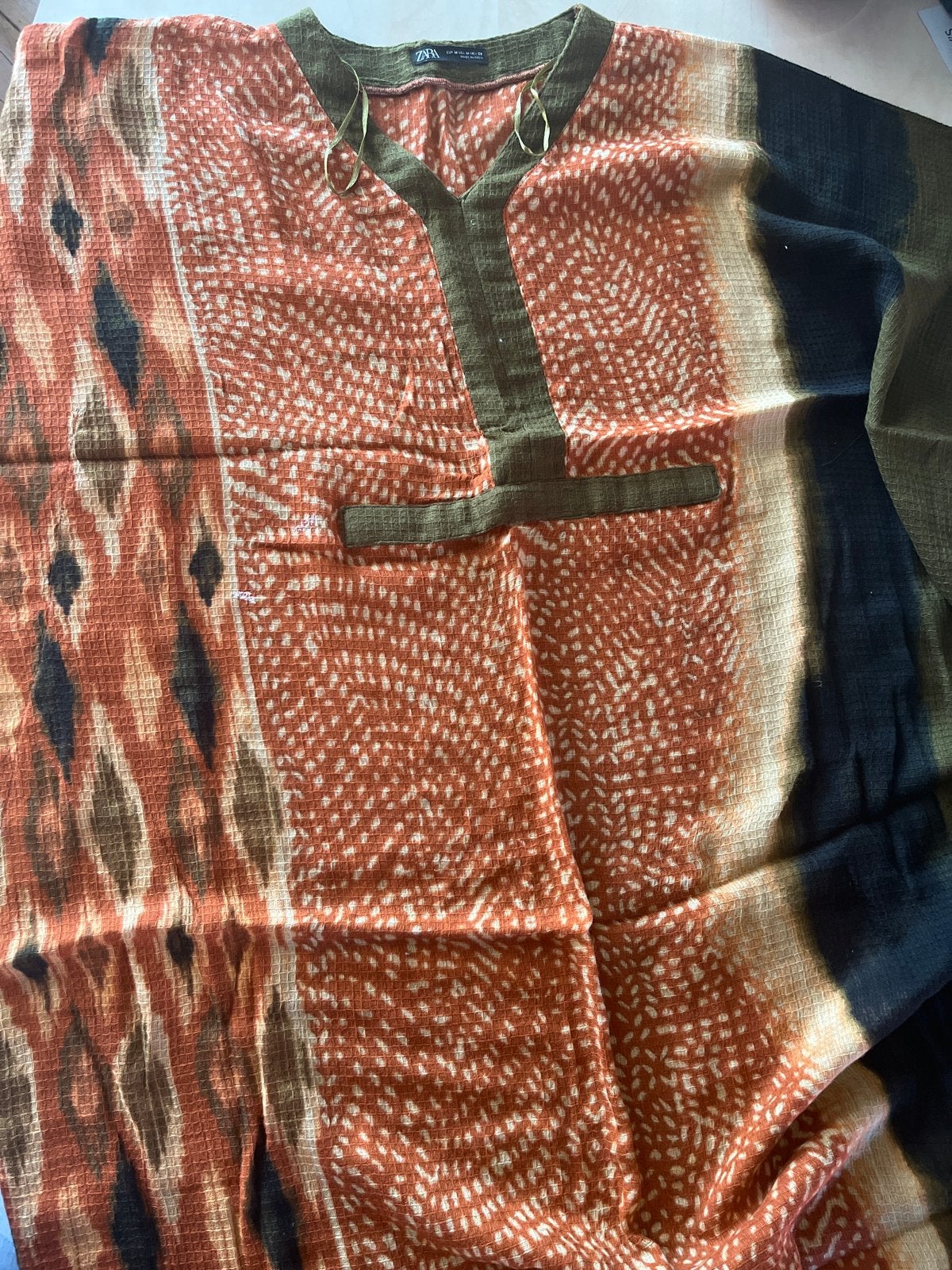 Zara tuniek/jurk in oranje/groen/zwart, maat M, Kleding | Dames, Maat 38/40 (M), Meerkleurig, Ophalen of Verzenden, Zo goed als nieuw