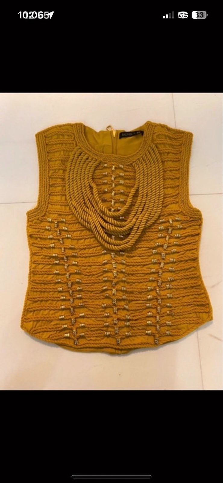Balmain x H&M Top in Zeer Goede Conditie, Geel, Ophalen of Verzenden, Zo goed als nieuw, Zonder mouw