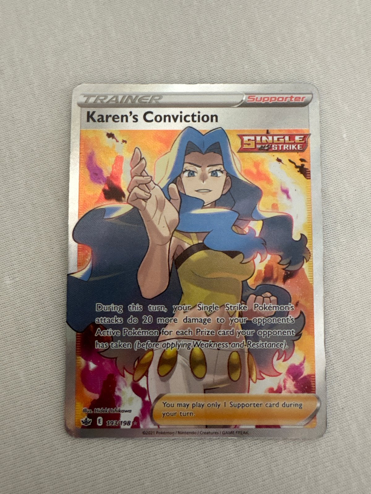 Karen’s Conviction TCG #193, Verzenden, Zo goed als nieuw, Losse kaart, Foil