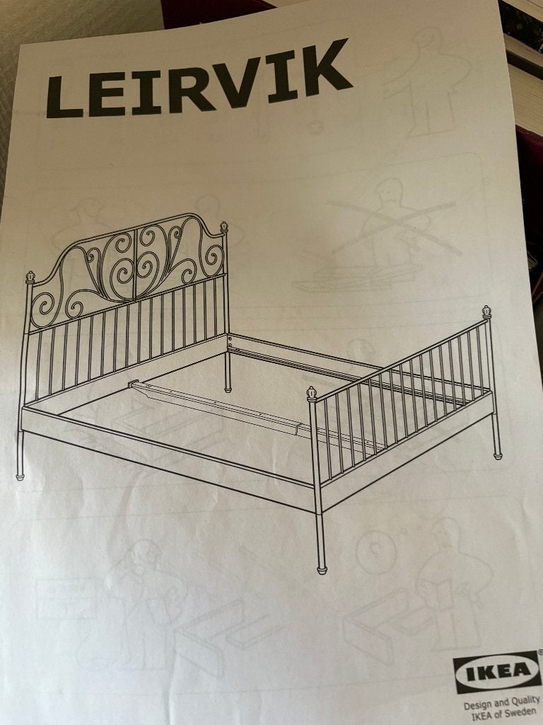 Ikea stalen Bedframe 1.40 - 2.00 mtr, Ophalen, Wit, 140 cm, Twijfelaar