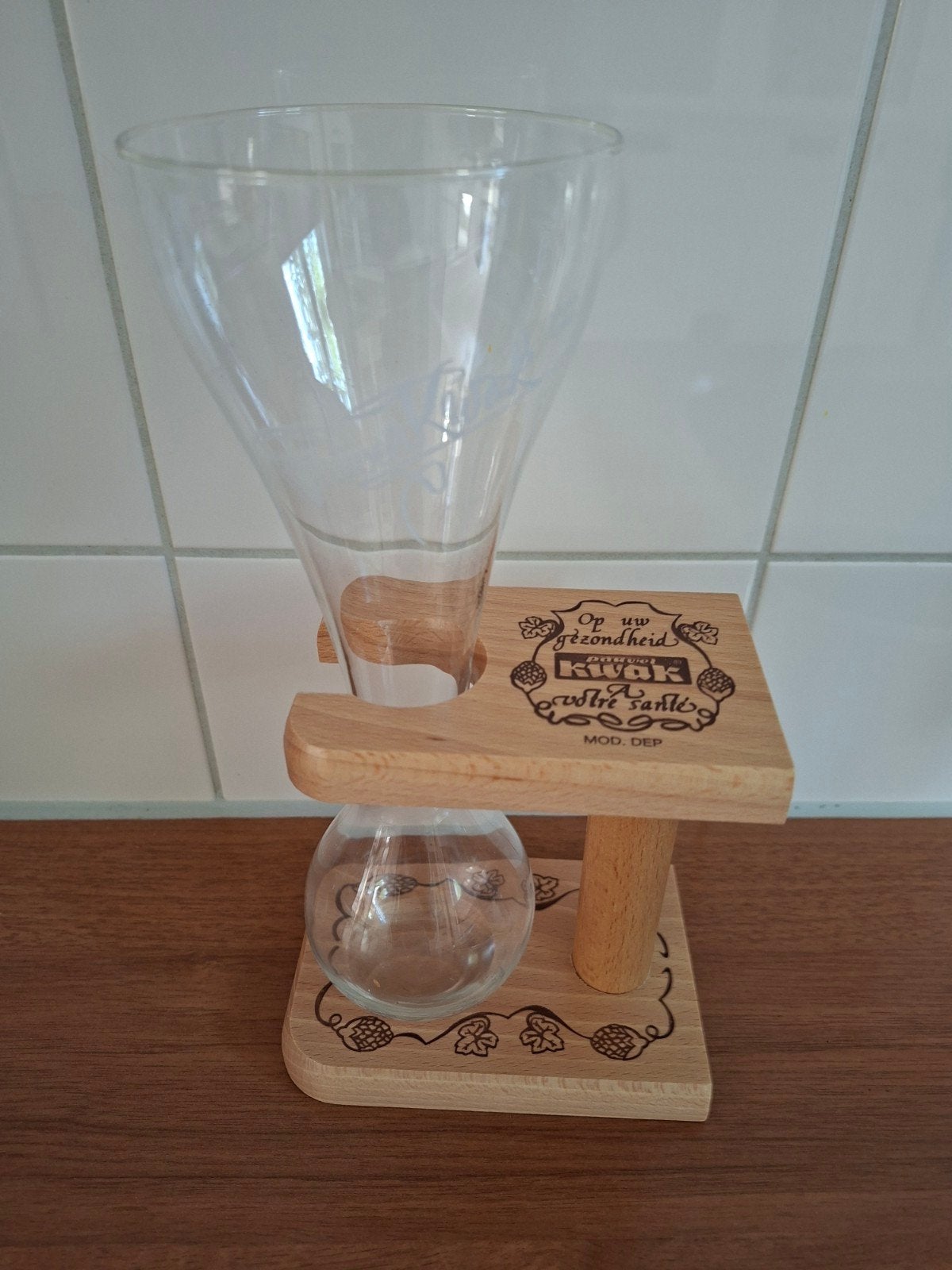 PAUWEL KWAK glas in standaard, Verzamelen, Ophalen of Verzenden, Zo goed als nieuw, Bierglas