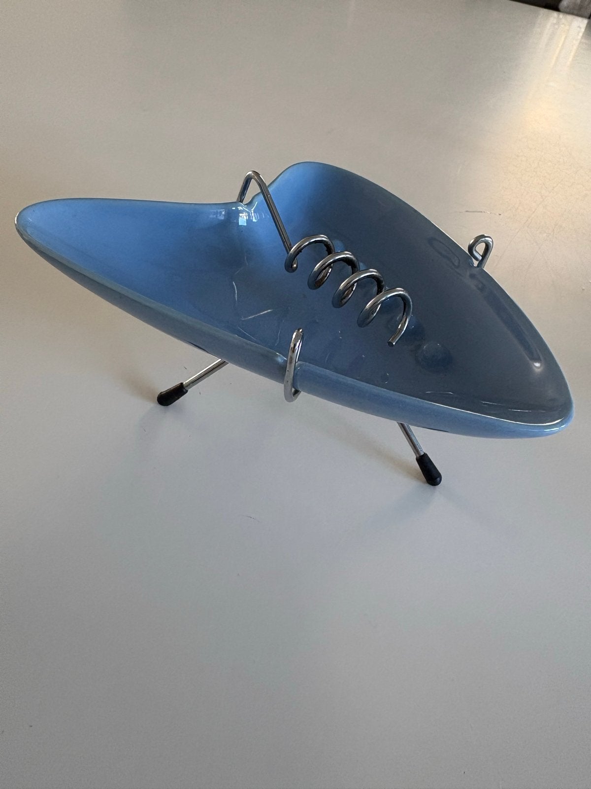 Vintage asbak “boemerang” op standaard - Jaren '50 design, Ophalen of Verzenden