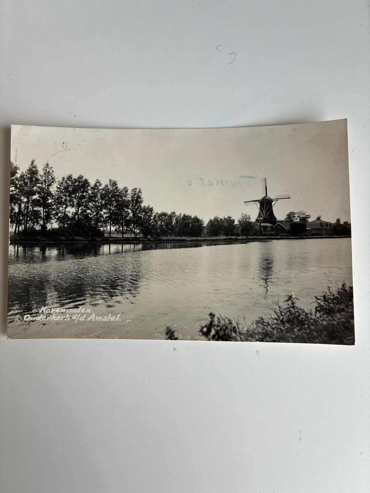 Oude ansichtkaart Korenmolen Ouderkerk a/d Amstel, Ophalen of Verzenden, 1940 tot 1960, Gelopen, Noord-Holland
