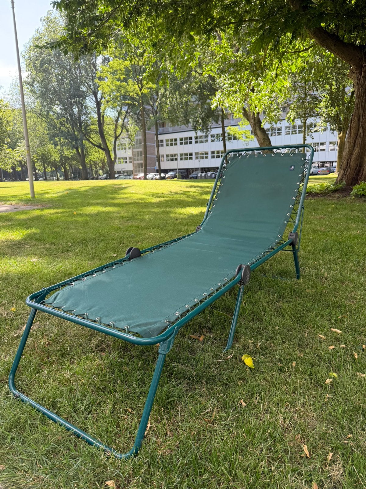 Vintage Lafuma - ligbed - zonnebed - racing green, Ophalen, Gebruikt