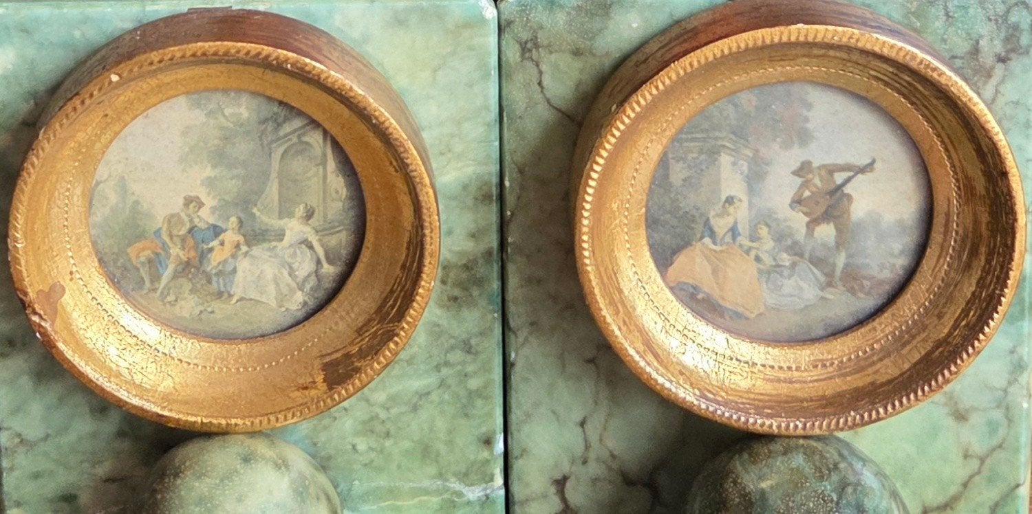 2 Vintage Florentijnse Miniaturen – G.B. Florence – Lancret, Ophalen of Verzenden