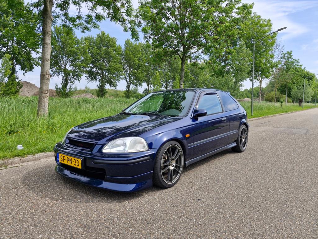 Honda Civic 1.4i Blauw, Sportief Verlaagd, Auto's, Honda, Voorwielaandrijving, 31 €/maand, 4 cilinders, 1396 cc