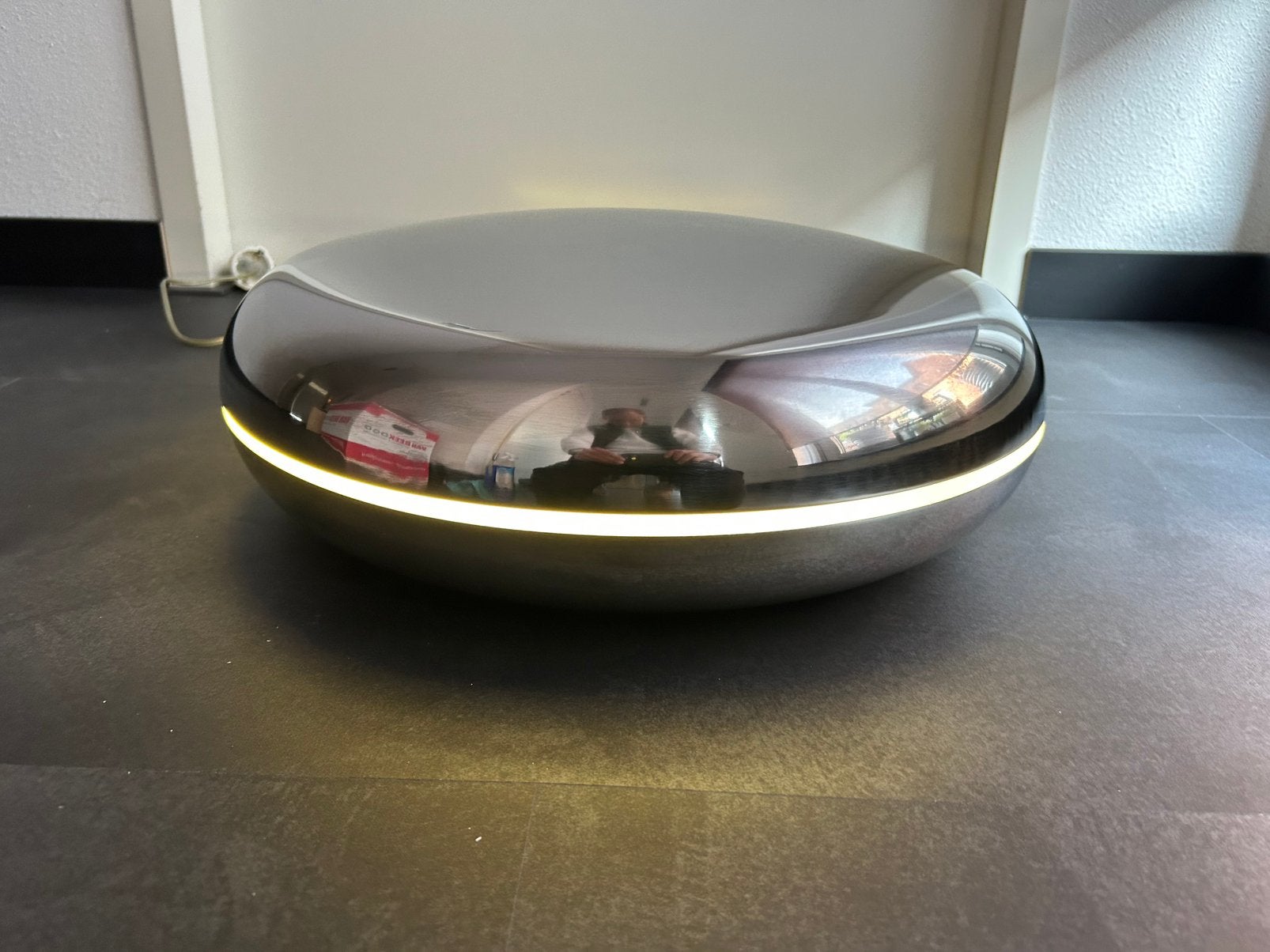 Fontana Arte Loop chrome design XL tafellamp, Huis en Inrichting, Lampen | Tafellampen, Ophalen, Zo goed als nieuw