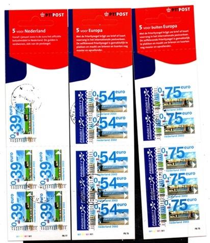 Nederland Postzegelboekje nr. 77-79 gestempeld, Verzenden, Na 1940, Gestempeld