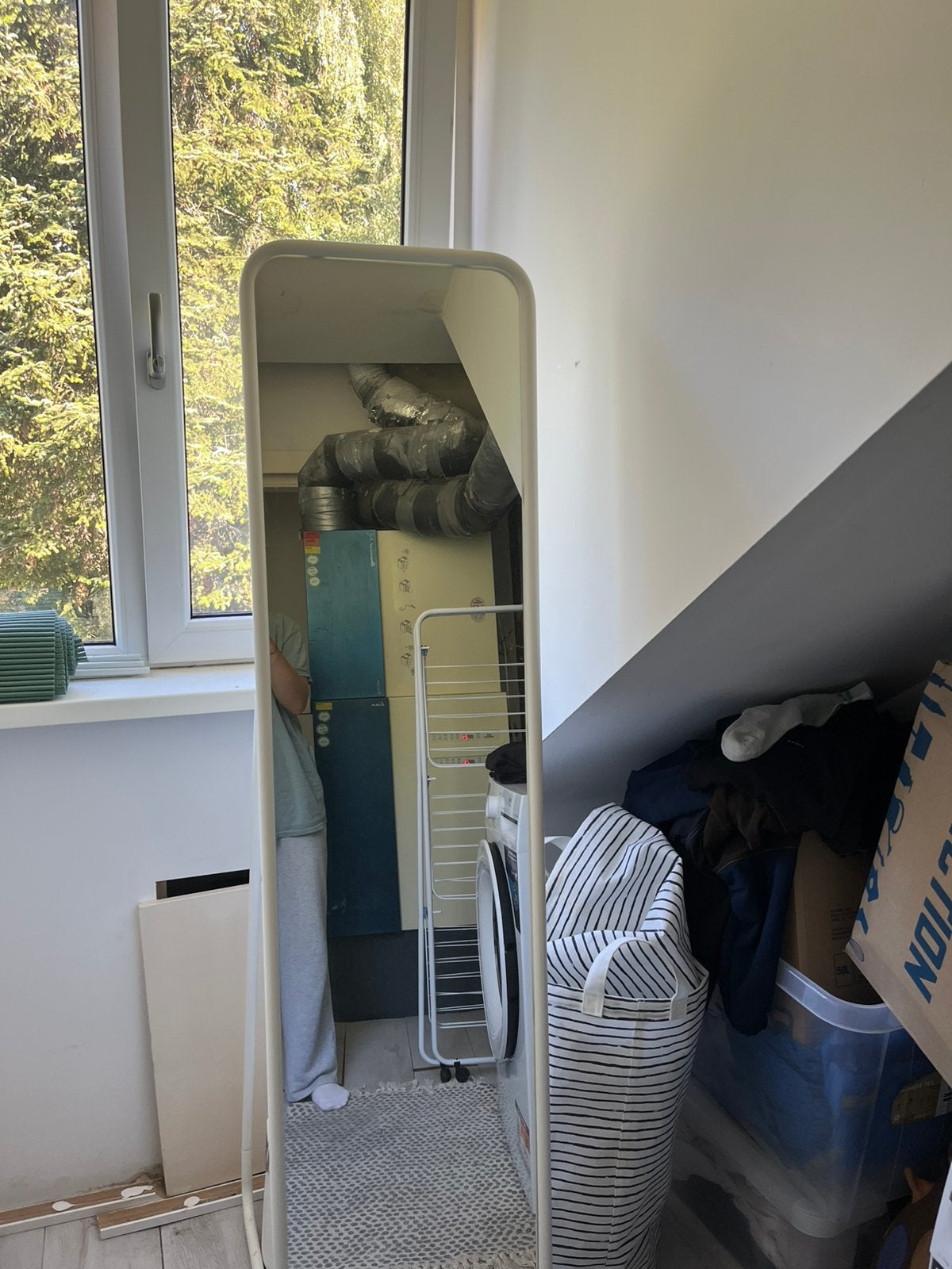 Wit Spiegel, Minder dan 50 cm, Ophalen of Verzenden, Zo goed als nieuw, 150 tot 200 cm