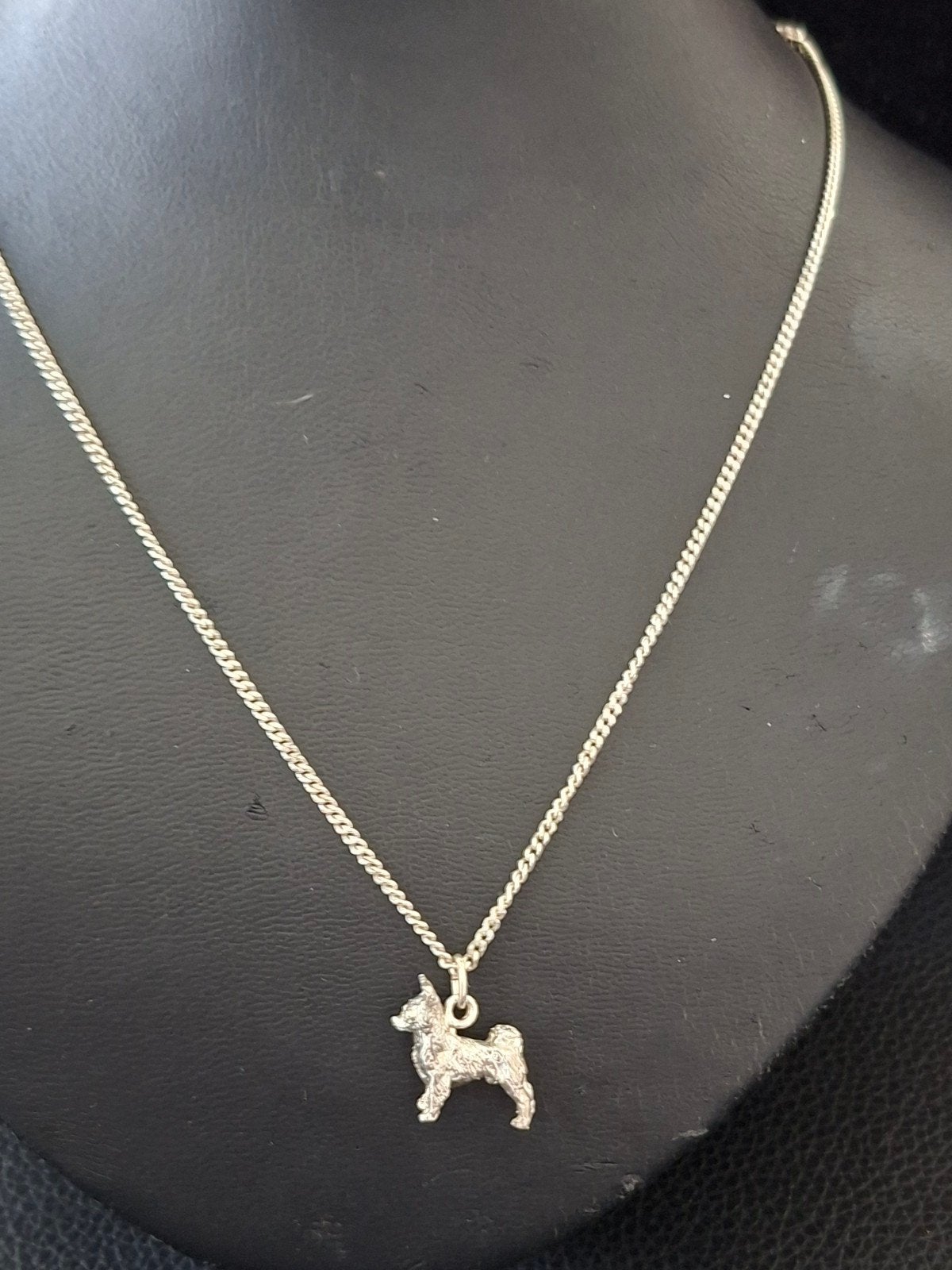 zilveren ketting met chihuahua langhaar, Sieraden, Tassen en Uiterlijk, Ophalen of Verzenden, Zilver, Zilver